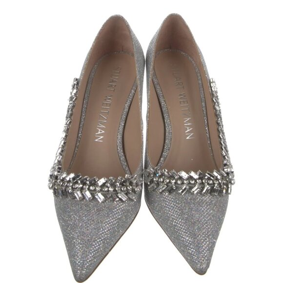 Stuart Weitzman Glitter Accent Pumps Size 9 - Picture 2 of 2